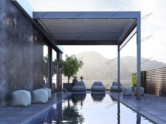 Alumil Настенная пергола из алюминия с регулируемыми жалюзи Smartia systems sun-id-1482013