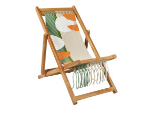 Кресло для отдыха из тикового дерева и веревки