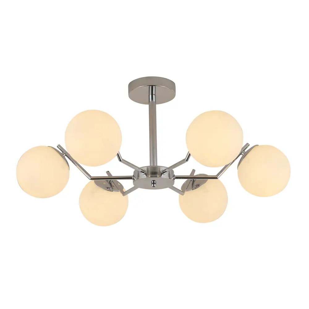 Люстра потолочная «Golfo» 5050-6 6 ламп 18 м² цвет серый SCHAFFNER STLM-2067189 - Вид №1