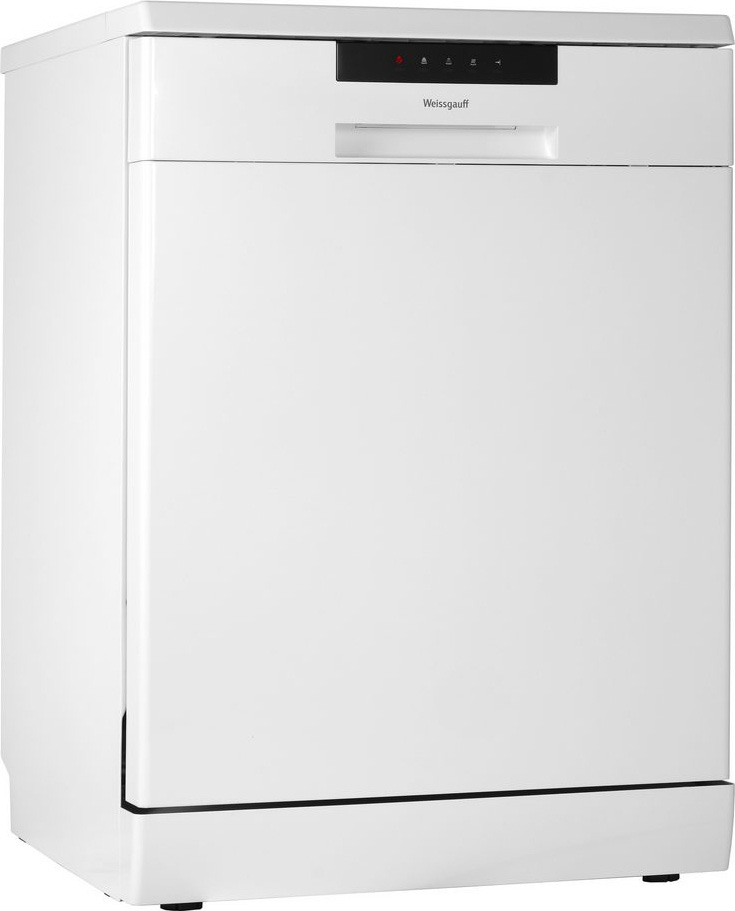 DW 6035 Полноразмерная отдельностоящая посудомоечная машина, 60см, 14 комплектов, 6 программ, 1/2 загрузка, дисплей, защита от протечек, расход 11л, белая Weissgauff Santreyd  - Вид №1