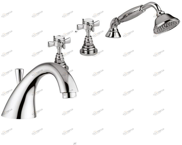 Rubinetteria Giulini Комплект для ванны с ручным душем на 4 отверстия Kensington 3765