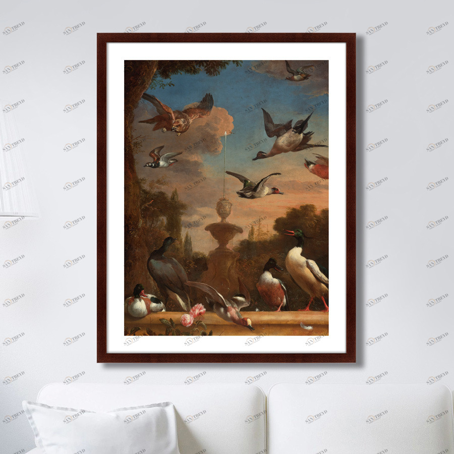 Картина в раме 78,5х100 см Garden Landscape 1636 г. КАРТИНЫ В КВАРТИРУ  264189 Бежевый;коричневый;синий;разноцветный 