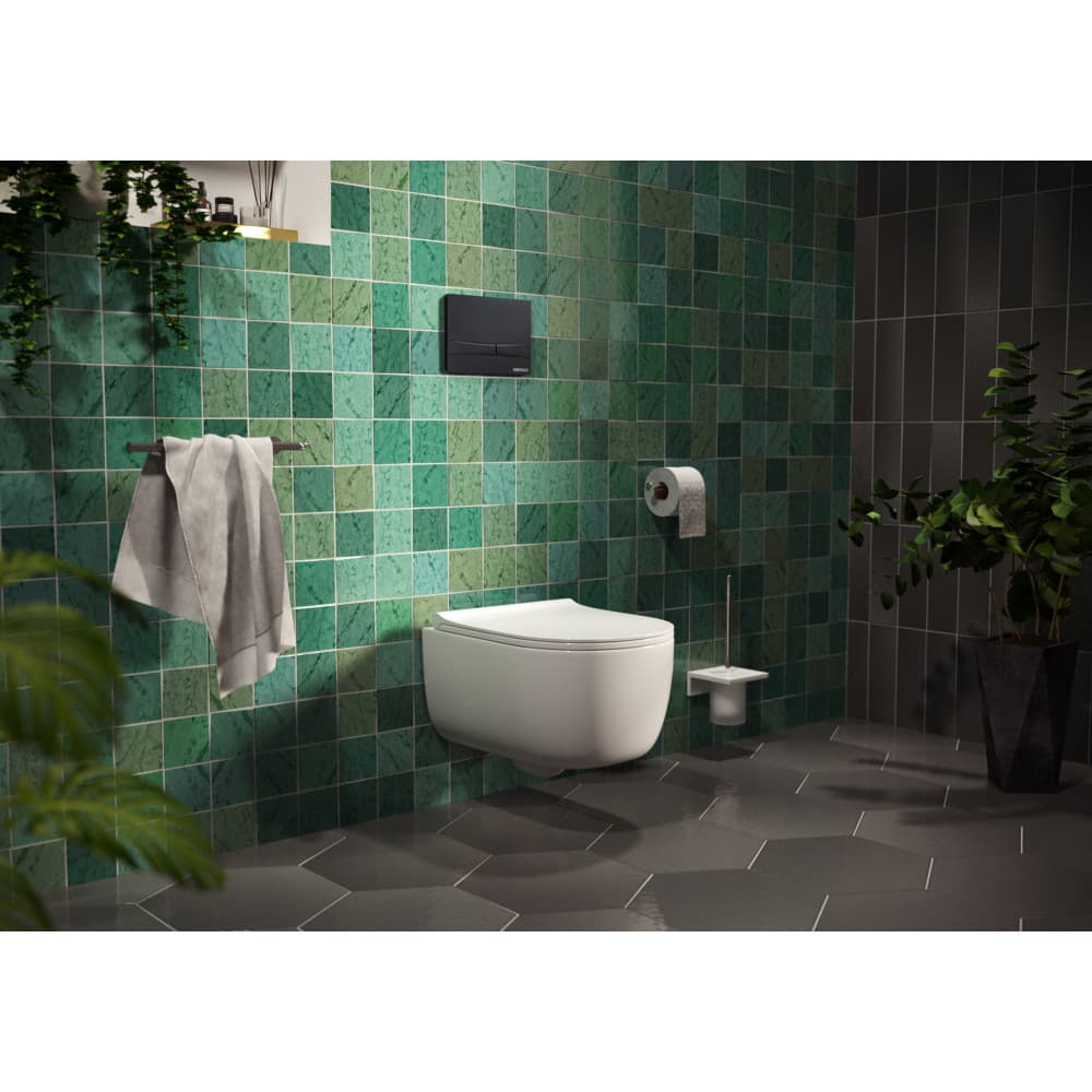 040255 Инсталляция BERGES для скрытого монтажа NOVUM с кнопкой F5 Soft Touch черная  Berges NOVUM D3  - Вид №1