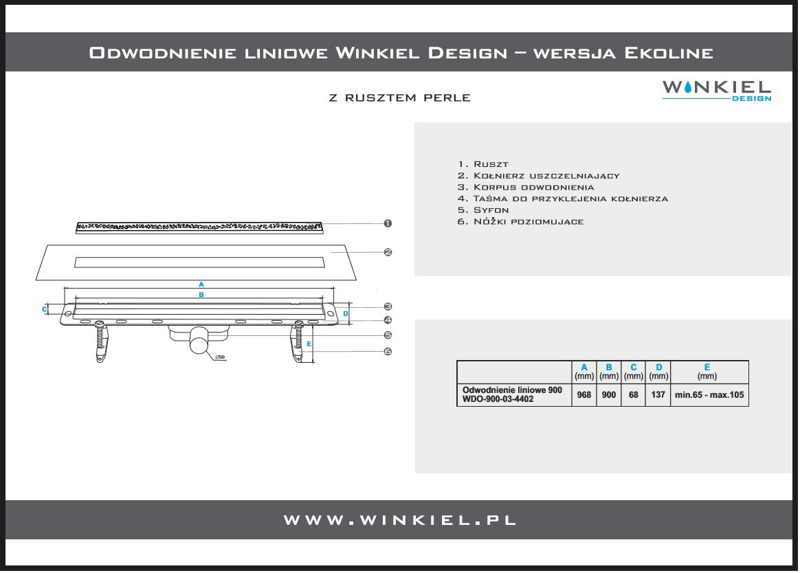 Дренажный канал Winkiel Ekoline WDO-900-03-4402 Ecoline WDO900034402 - Вид №1