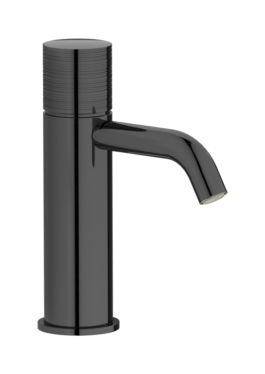 Смеситель для раковины на 1 отверстие в комплекте с донным клапаном WE ARE IB vn210ss Black Chrome Vinile