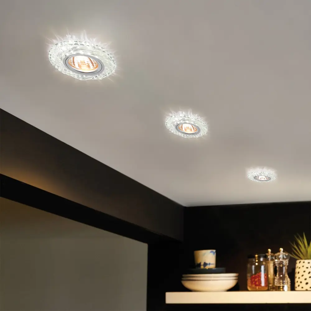 Спот точечный встраиваемый Elektrostandard "Whirl" с LED-подсветкой под отверстие 60 мм, 1 м², цвет прозрачный 18614060 STLM-2031716  - Вид №7