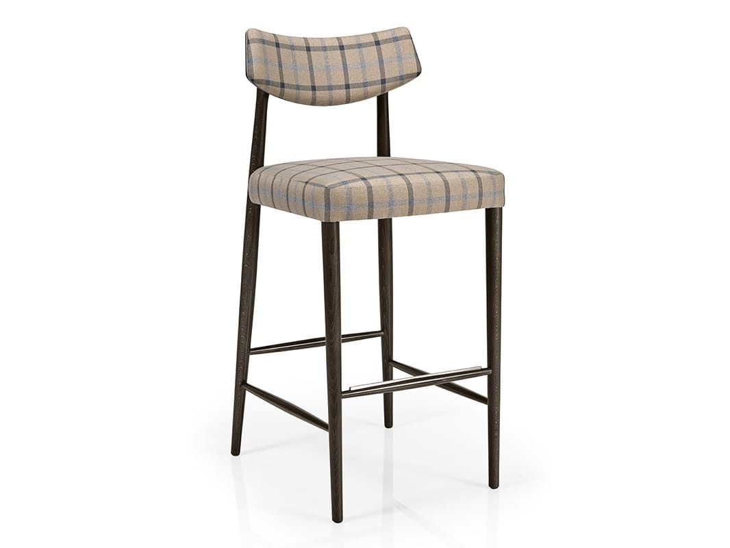 Деревянный мягкий барный стул с подставкой для ног More Contract Bizu ARCH-00062436