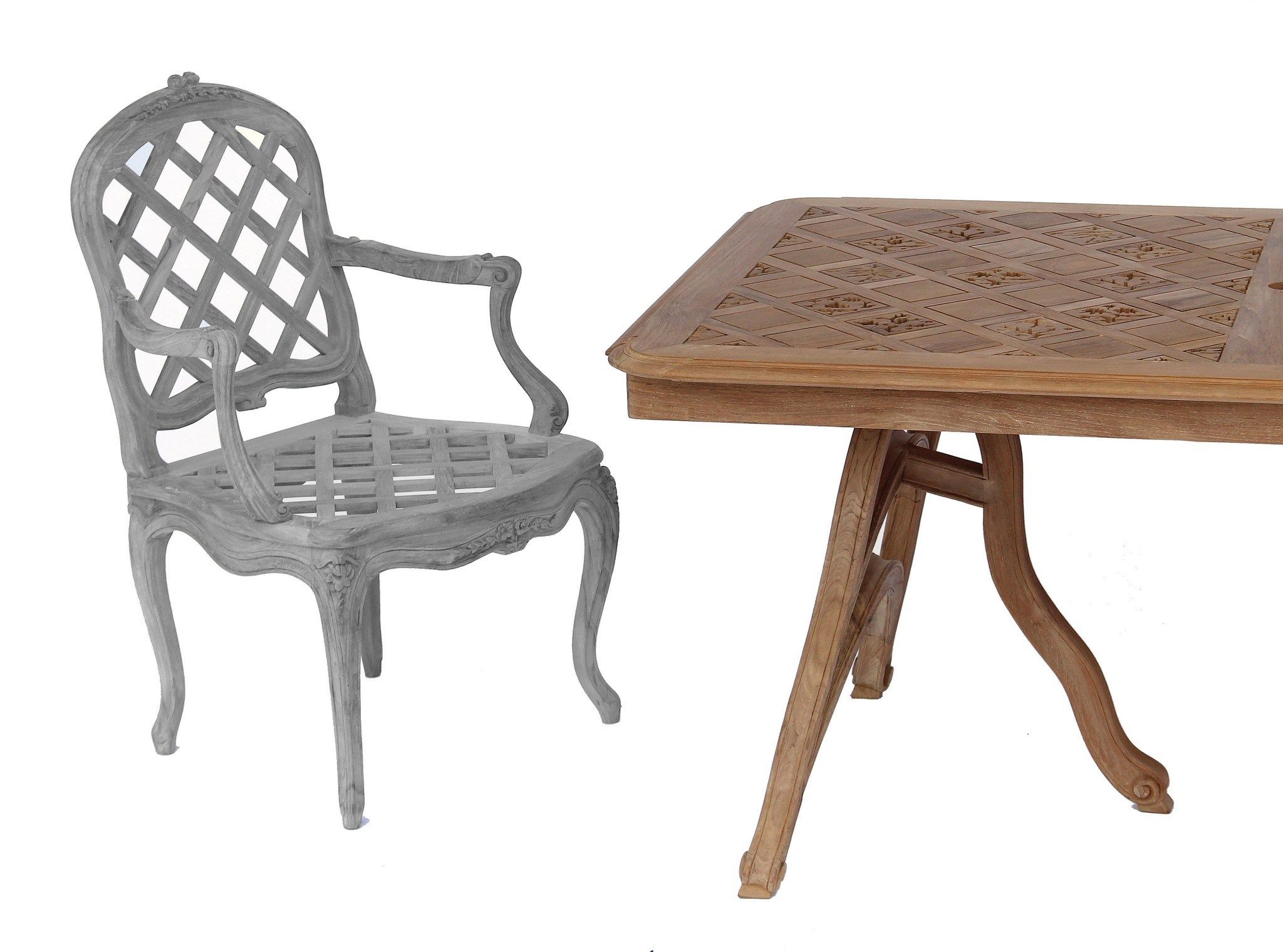 Прямоугольный садовый стол из тикового дерева ASTELLO пассифлор ARCH-00114401 - Вид №2