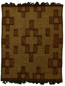 AFOLKI Прямоугольный коврик из дерева и кожи Tuareg St044tu