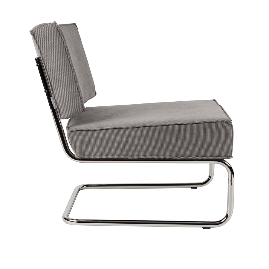 Кресло Lounge Ridge Rib светло-серое Zuiver 3100031 - Вид №4