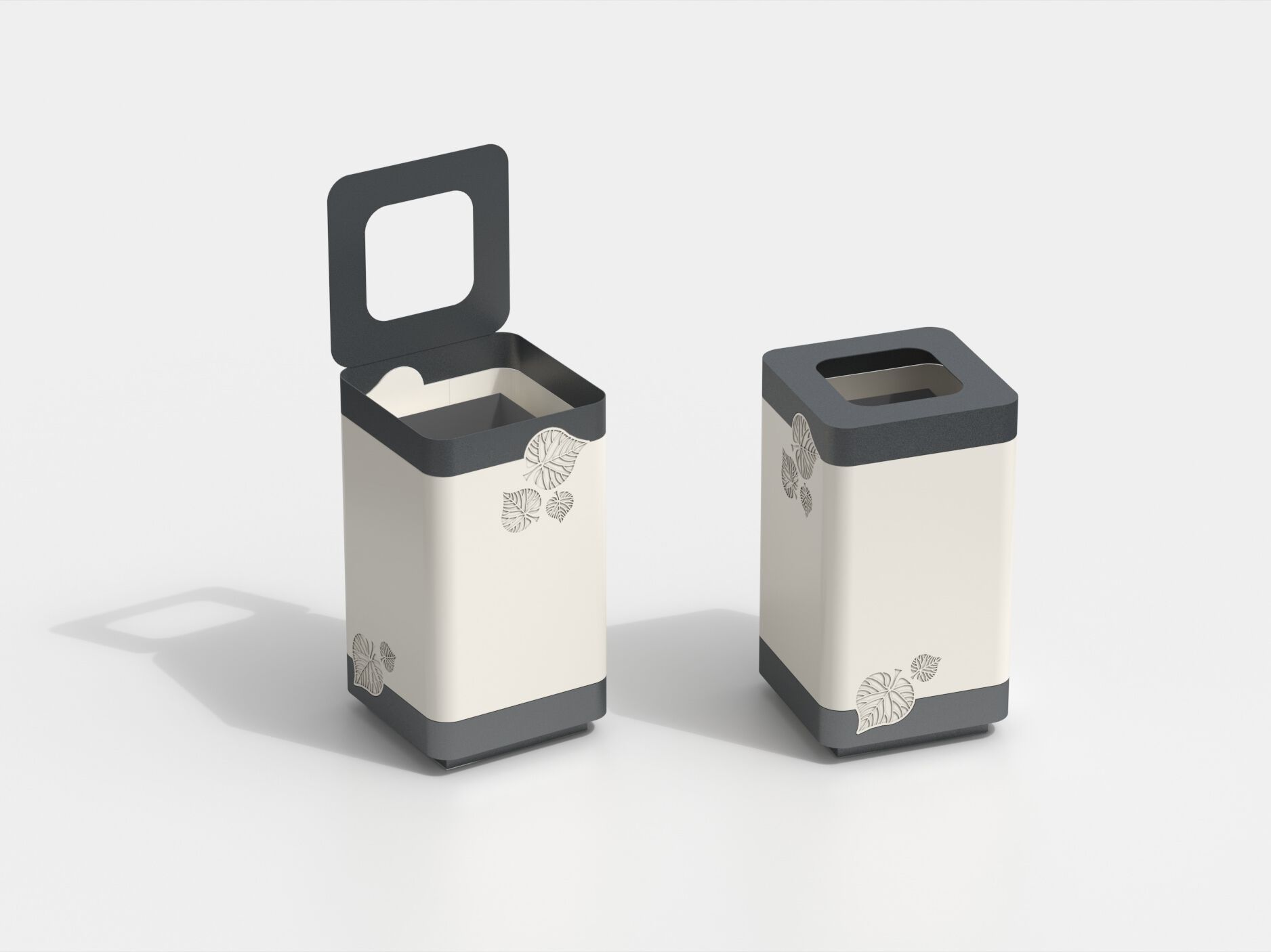 Оцинкованная стальная корзина для мусора с крышкой Viscio Urban Design MARTINO ARCH-00110849 - Вид №2