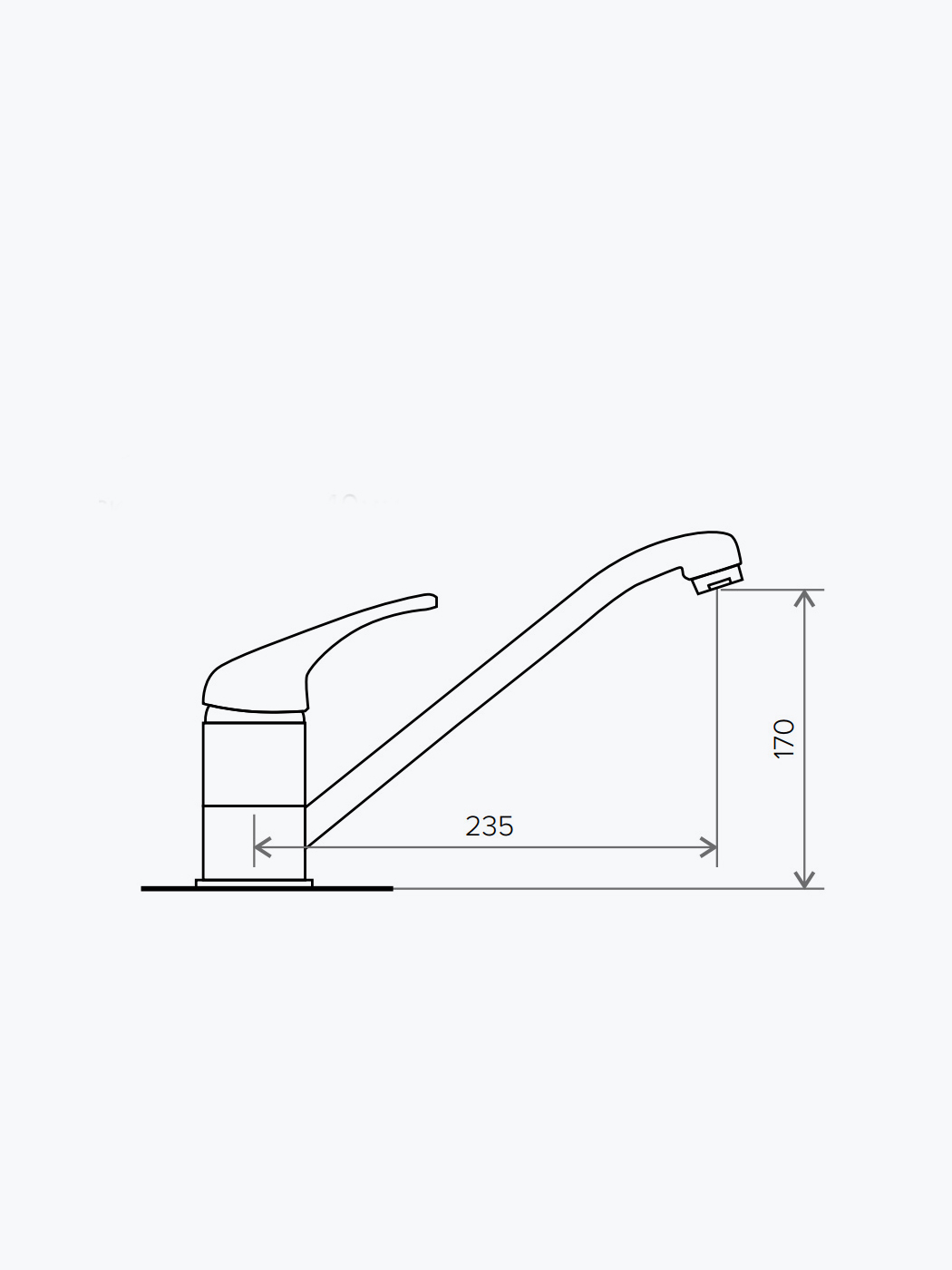 726323 Смеситель кухонный "Низкий" в тон мойки Polygran  - Вид №1