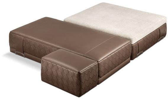 Poltrona Frau Квадратный пуф из ткани и кожи La collezione - mobili e complementi sun-id-1486823 - Вид №5