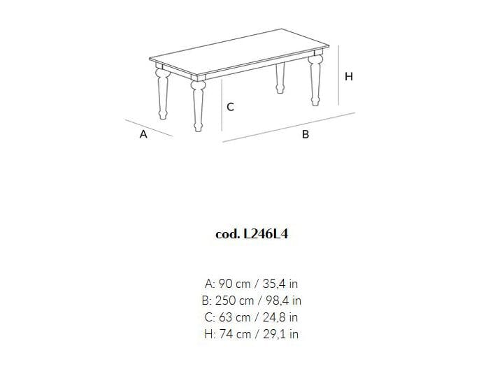 Прямоугольный обеденный стол из массива дерева Lando TROPEA ARCH-00141817 - Вид №6