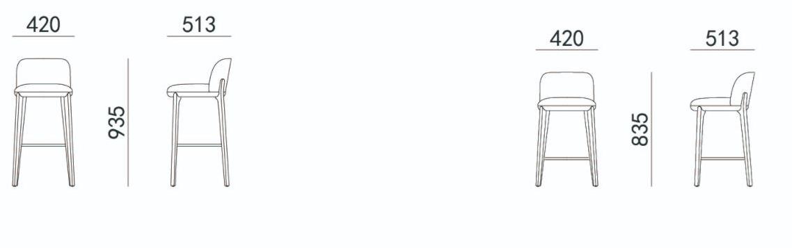 HC28 Cosmo Табурет кухонный, обитый кожей, с подставкой для ног Erika J08 - Вид №2