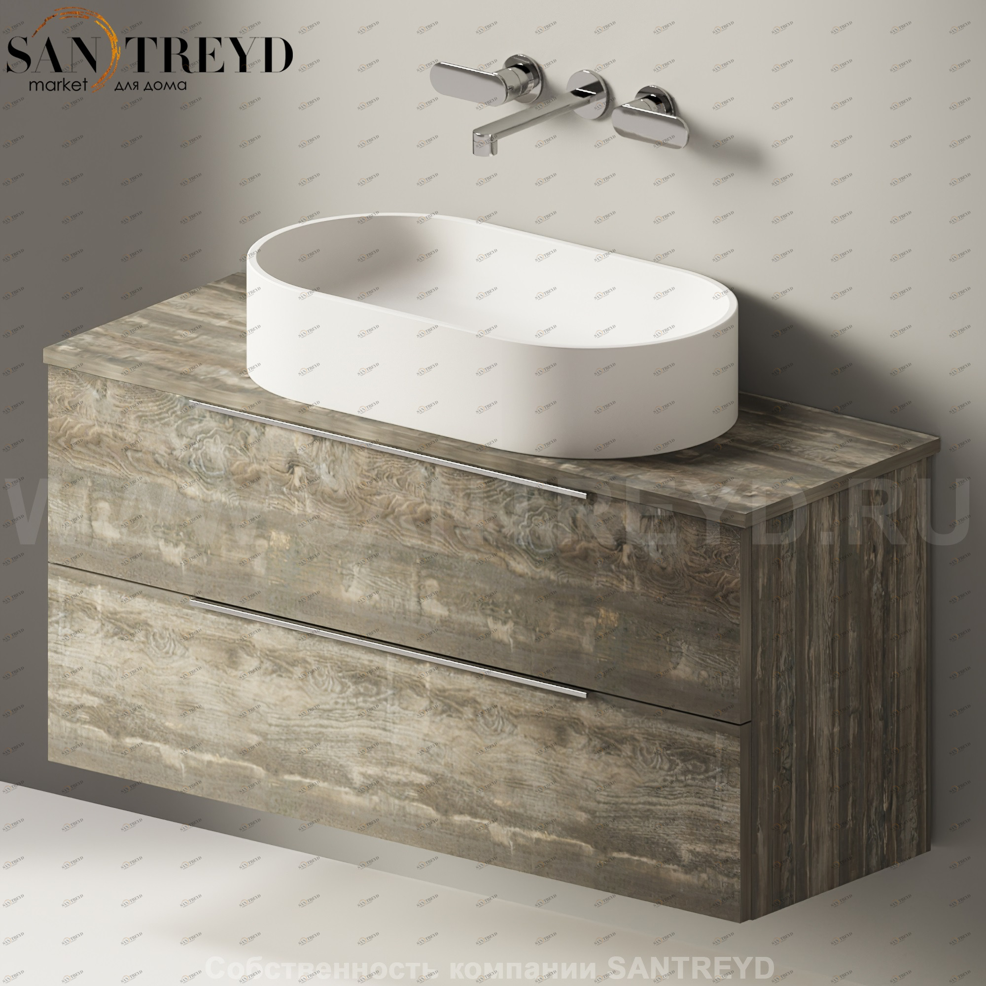 Flaminia BOX Настенная тумба для раковины 105 см с 2-мя ящиками BX838.WE Ceramica Flaminia BX838WE