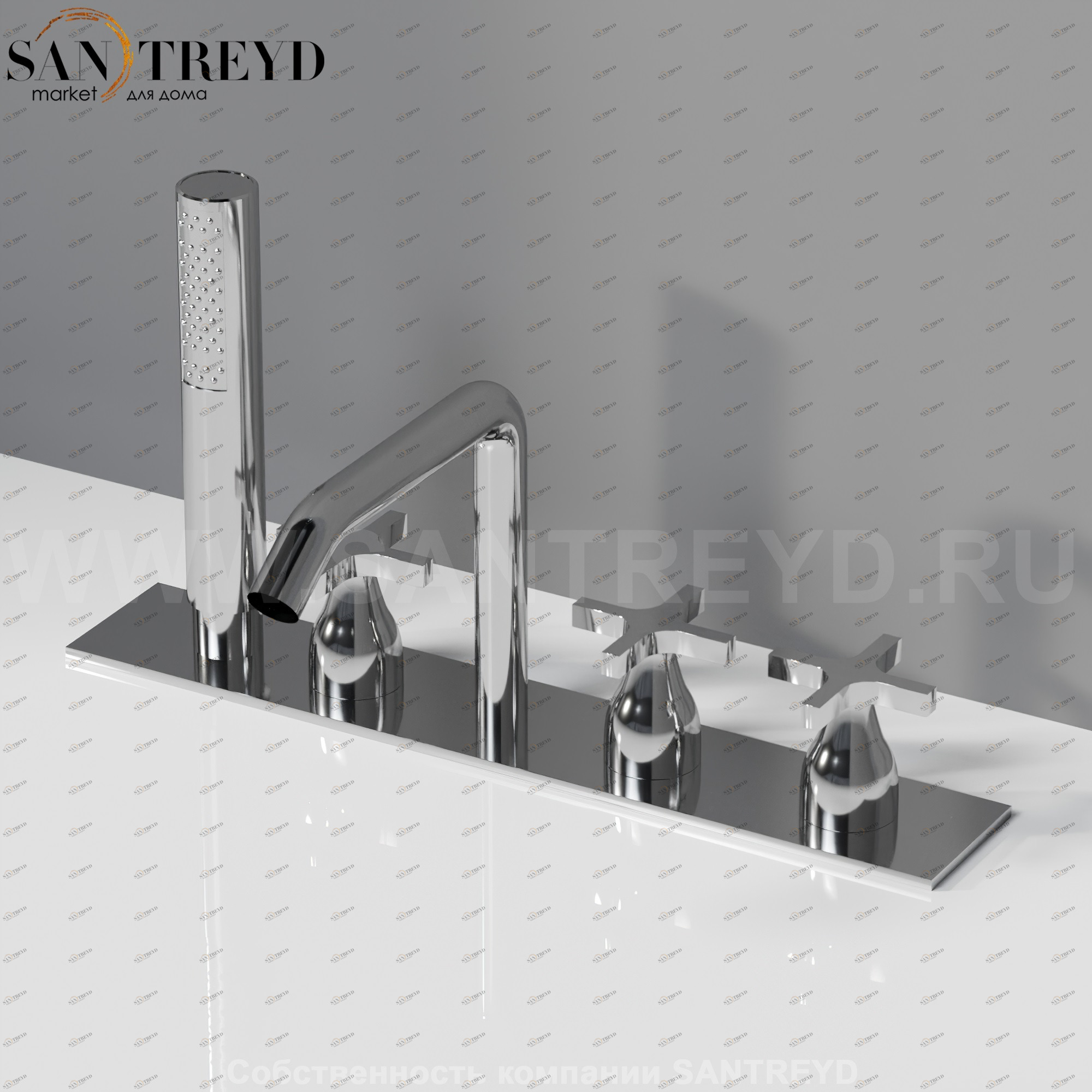 Напольный смеситель AMEM326S MEMORY для ванны хромированный Agape