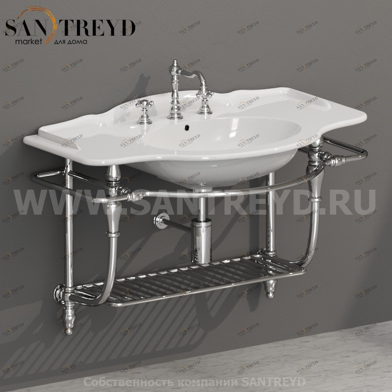 PASC22 Навесная структура из хромированной латуни 108 см хромированная Globo Paestum Италия Ceramica Globo