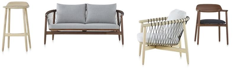 Herman Miller 2-х местный диван из дерева и ткани Crosshatch sun-id-1488065 - Вид №6