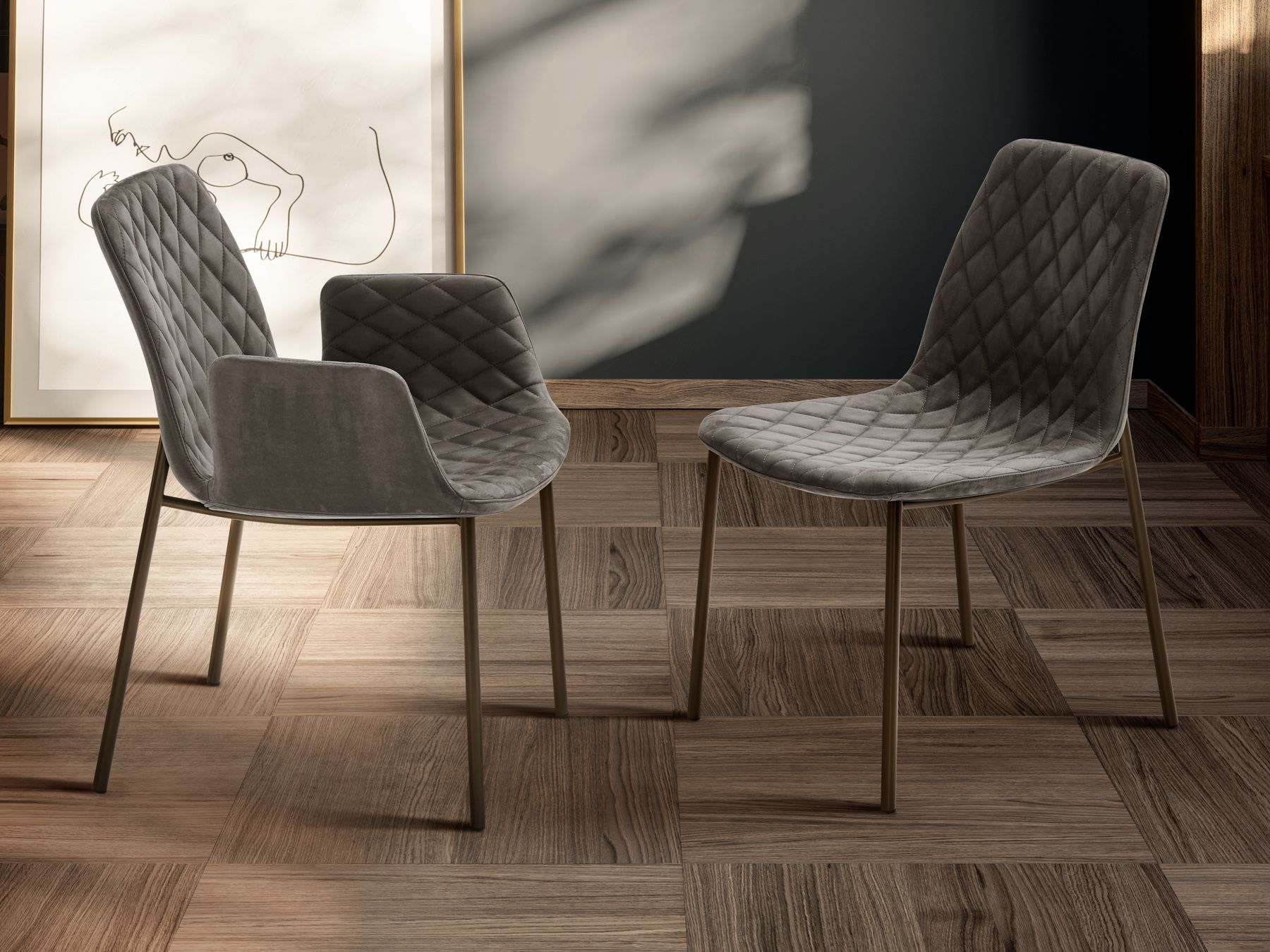 Кожаный мягкий стул с подлокотниками EFORMA Lenny ARCH-00036036 - Вид №3