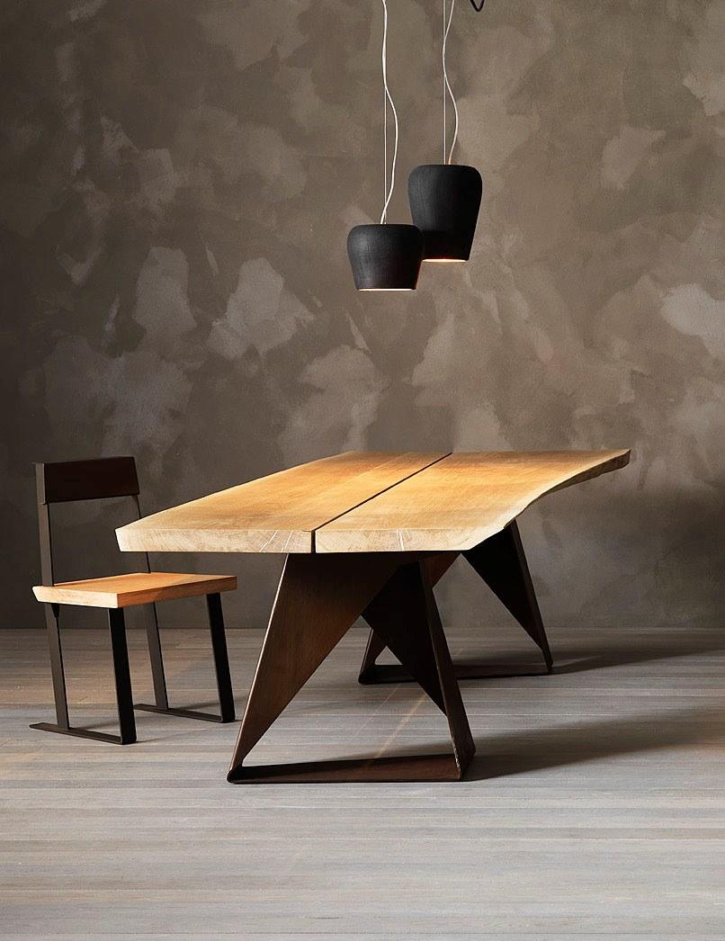 ELITE TO BE Стол со столешницей из массива дерева и металлическим основанием Eno sun-id-1504979 - Вид №2