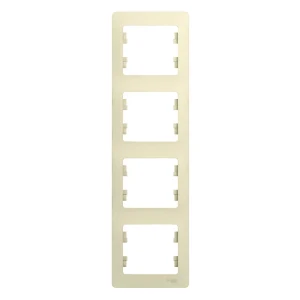 Рамка Glossa от SYSTEME ELECTRIC для 4 розеток, бежевая 89365973