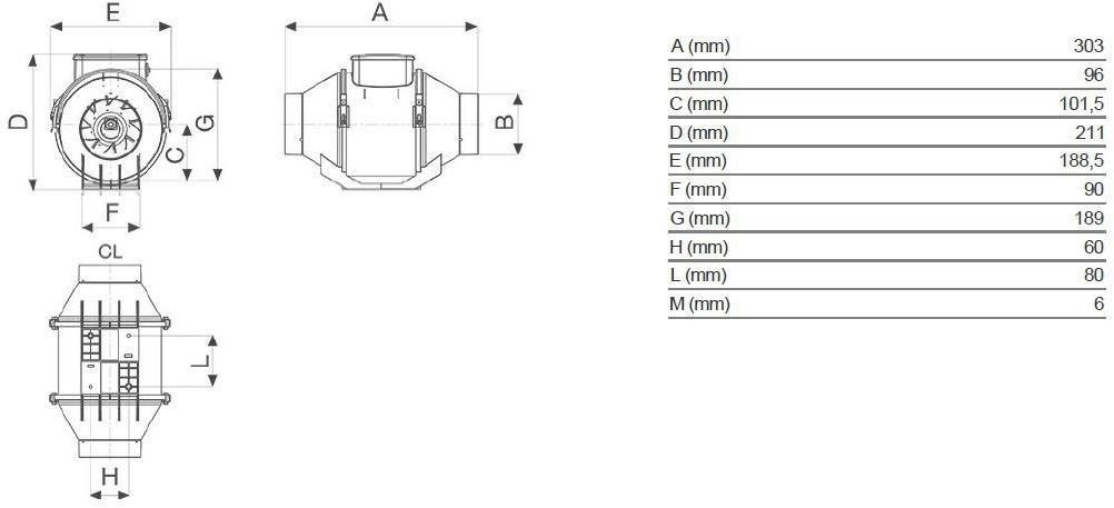 Vortice Канальный осевой центробежный вентилятор Lineo v0 17021 - Вид №4