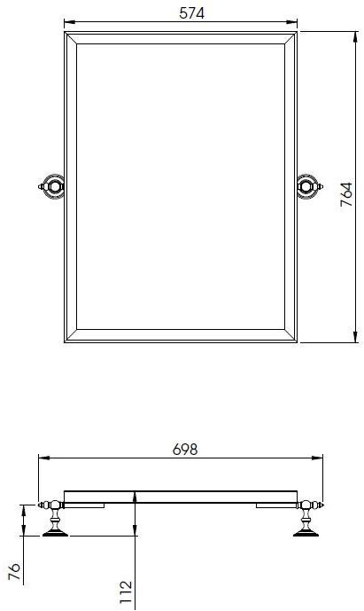 BLEU PROVENCE Наклонное настенное зеркало прямоугольной формы Specchi in metallo sun-id-1497074 - Вид №1