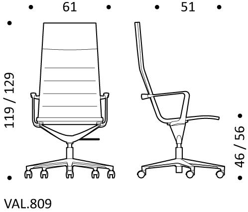 ICF Поворотное офисное кресло из кожи с 5-ю спицами и колесами Valea sun-id-1358564 - Вид №8