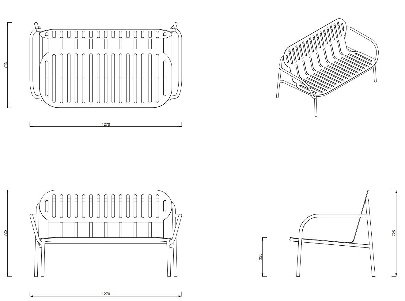 2-местный алюминиевый садовый диван с порошковым покрытием Joyf пустыня ARCH-00101628 - Вид №22