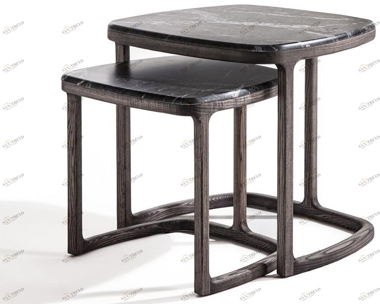 Porada Журнальный столик из ясеня и мрамора Twenty sun-id-1426947