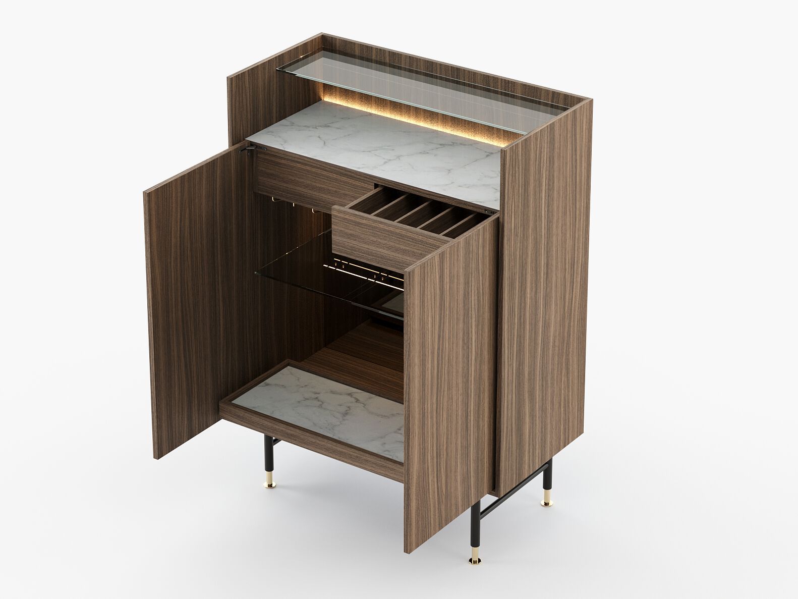 Деревянный барный шкаф со встроенным освещением Laskasas Essence ARCH-00085080 - Вид №2