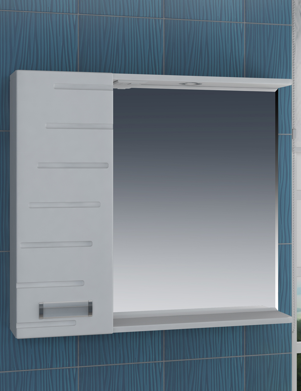 Зеркало Diana 800 левый со спотом800⨉150⨉700 мм белый VIGO sun-id-664533 - Вид №1