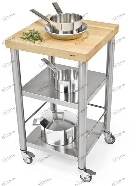 JOKODOMUS Кухонная тележка из нержавеющей стали и дерева Auxilium sun-id-1471747