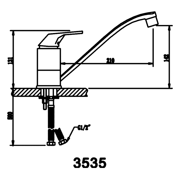 Смеситель для кухни San Fonte 3535-G14 дл.излив 3535-G14 11161117 - Вид №1