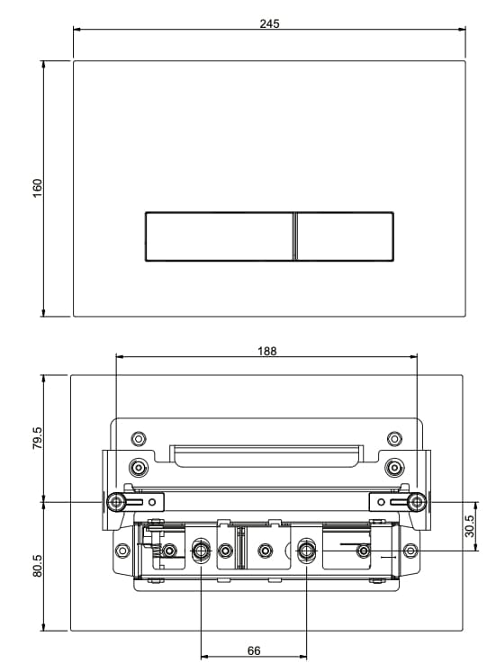 Панель управления туалетом из нержавеющей стали Nic стержень ARCH-00128756 - Вид №2
