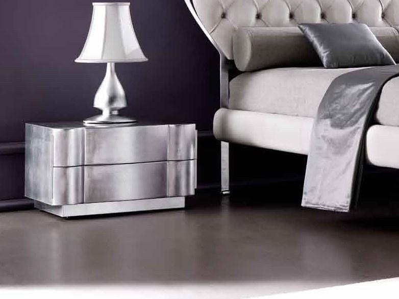 CorteZari Лаковая прикроватная тумба с ящиками Zoe silver sun-id-1365760 - Вид №2