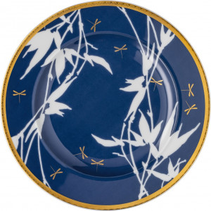 10654601 Rosenthal Тарелка десертная Rosenthal Турандот 18см, фарфор, синий, золотой кант Фарфор