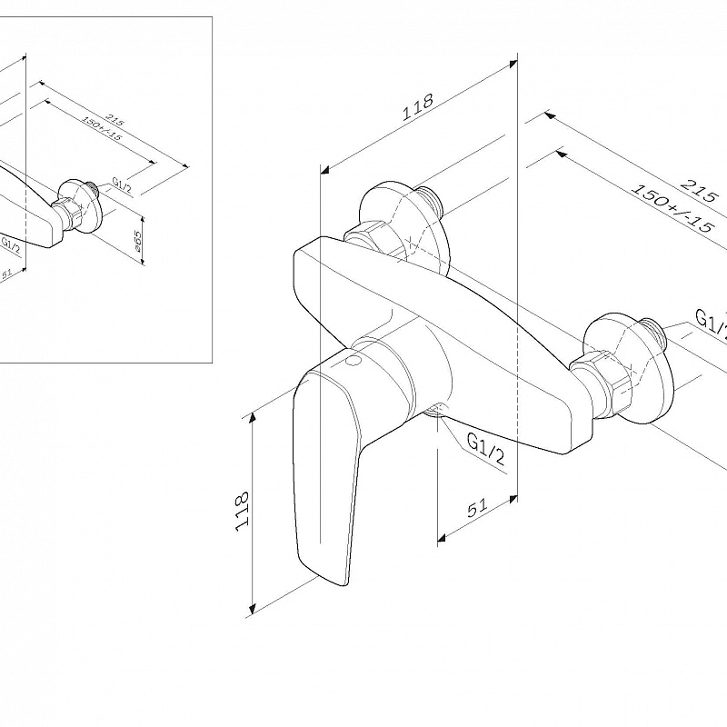 F90A20000 смеситель для душа хром шт. AM.PM Gem - Вид №7