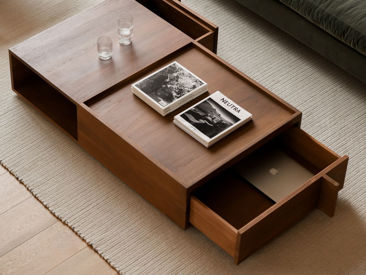 Низкий прямоугольный журнальный столик из массива дерева Air Division Mapp ARCH-00019447 - Вид №4