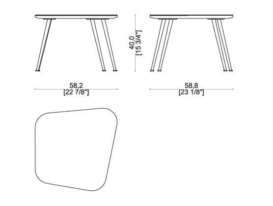 Алюминиевый Садовый журнальный столик с Витритовым верхом Sicis Filicudi ARCH-00147233 - Вид №3