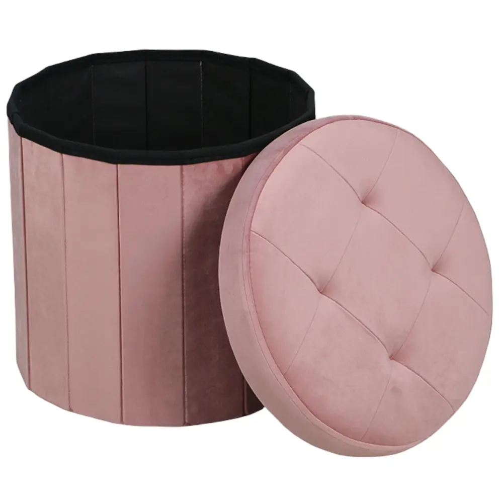 Пуф складной с нишей ø 38 см цвет розовый DREAM RIVER STLM-2039589 - Вид №2