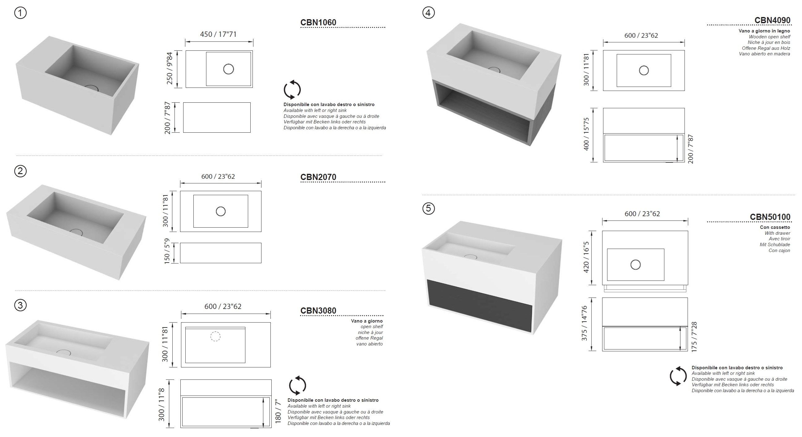 Квадратная подвесная раковина из твердой поверхности MOMA Design CUBANITO ARCH-00037366 - Вид №8