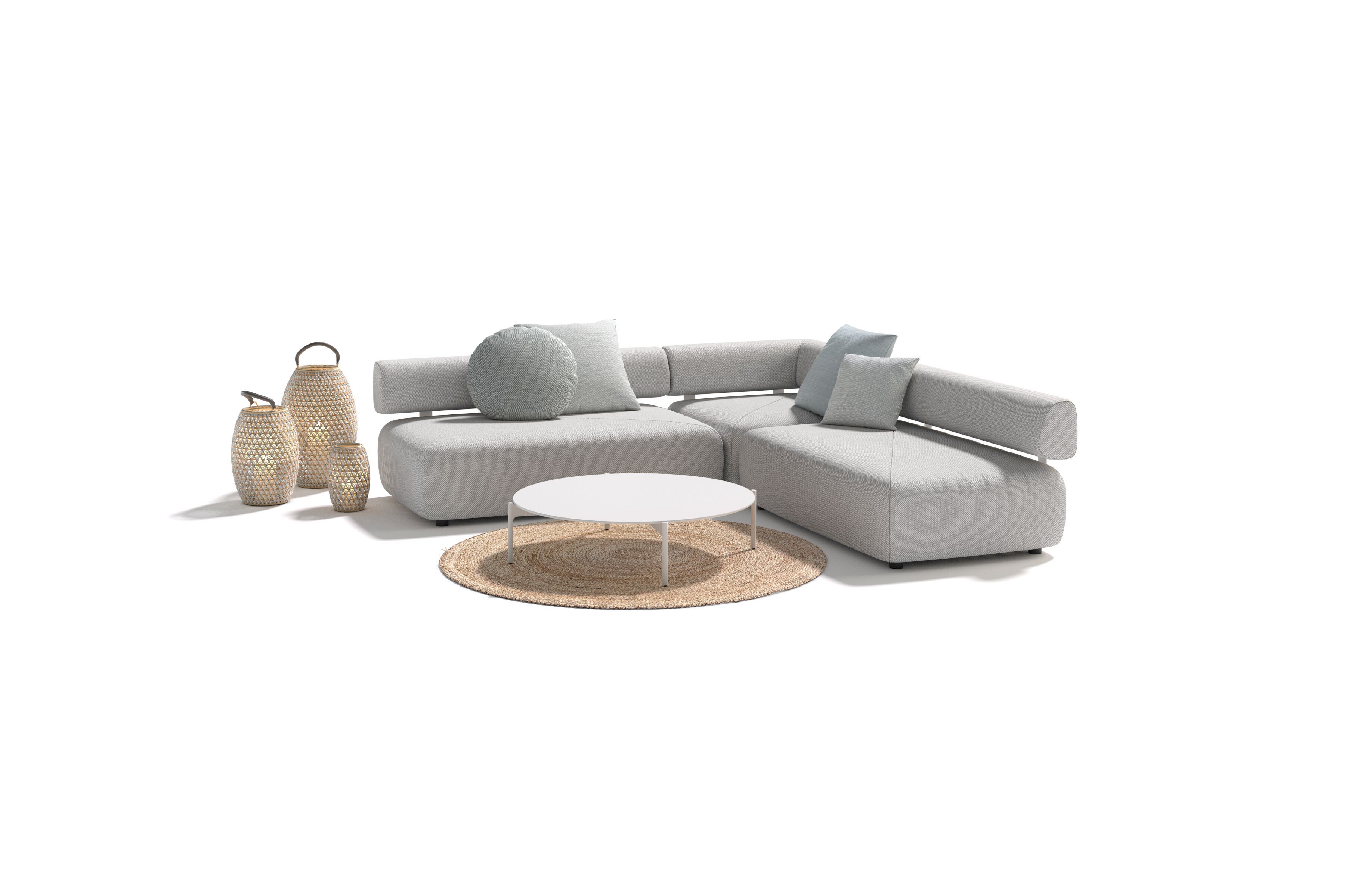 Круглый алюминиевый журнальный столик с порошковым покрытием с керамическим материалом DEDON IZON ARCH-00060870 - Вид №1