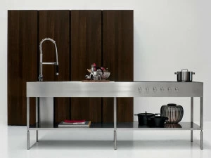 Elmar Отдельностоящий кухонный модуль из стали с полками Slim