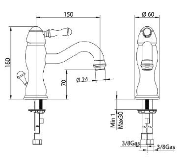 852620KO00 Смеситель Bandini Antico Santreyd - Вид №1