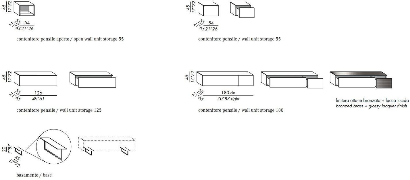 Meridiani Подвесной буфет из латуни с распашными дверцами sun-id-1375103 - Вид №5