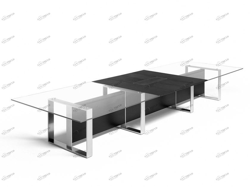 ESTEL GROUP Стол для переговоров из дерева и стекла с системой управления кабелями Altagamma sun-id-1362663