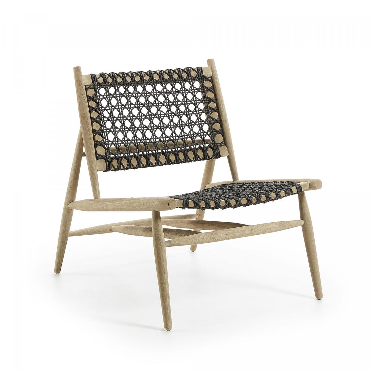 055109 Кресло из тикового дерева темно-серое La Forma Unika - Вид №3