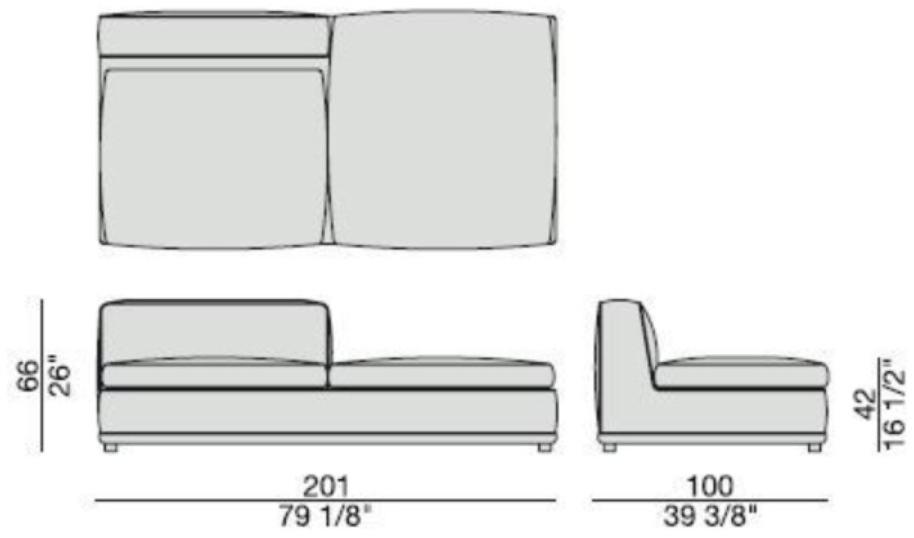 Porada Модульный тканевый диван с шезлонгом Iron sun-id-1346847 - Вид №1